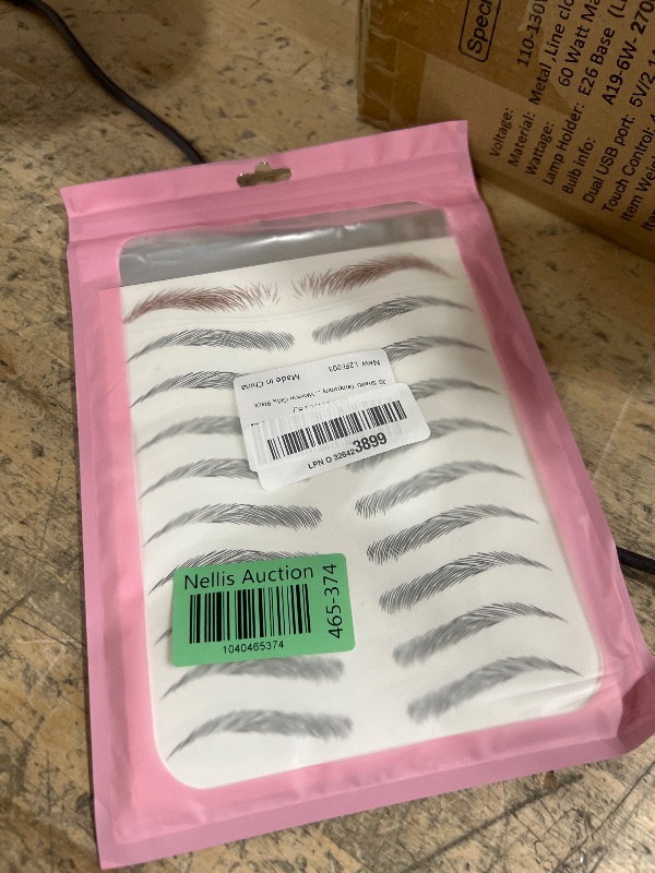Photo 1 of 20 Sheets Eyebrow Tattoo Waterproof Eyebrow Sticker, 4D Hair Like Natural Fake Tattoo Eyebrows Peel Off Instant Transfers Brows Shaper Eyebrow Makeup Sticker for Women Girls, Variety Black/Brown