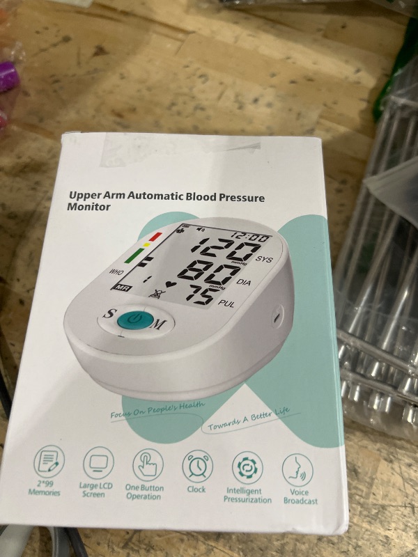 Photo 1 of Blood Pressure Monitors, Bp Monitor - Blood Pressure Machine Large Cuff Blood Pressure Monitor Upper Arm Cuff 8.7''-17.3'', Large Screen, 2 Users Total 198 Memories