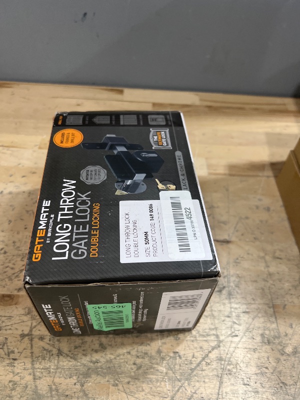Photo 1 of GateMate Long Throw Gate Lock 1490086, Euro Profile Keyed Both Sides Gate Lock for Sheds, Gates & Garage Doors, 316 Stainless Steel, for Wooden Gates & Doors Up to 2” Thick (50mm), Black, 5 Keys