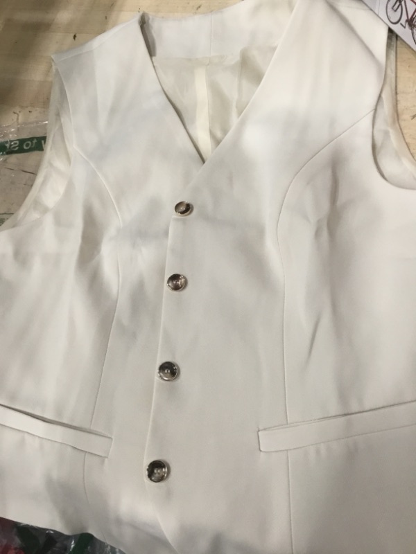 Photo 1 of  Womens Sleeveless Suit Vests Dressy Casua Button Up Blazer Vest Tops(beige, Medium)