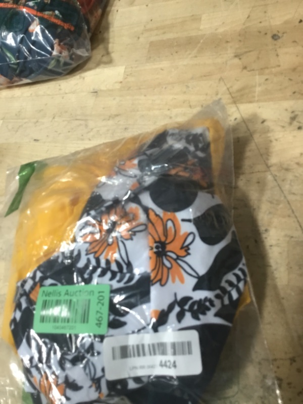 Photo 1 of Womens High Waisted Bathing Suits Flounce Halter Tank Top Bikini Bottoms Tummy Control Modest Swimwear Two Piece Swimsuits Tankini Yellow Flower M