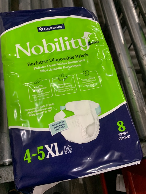 Photo 1 of 4-5xl Adult Diapers for Women and Men - 8 Bariatric Disposable Briefs with Tabs and Stretchable Side Panels - 100% Breathable with Maximum Absorbency