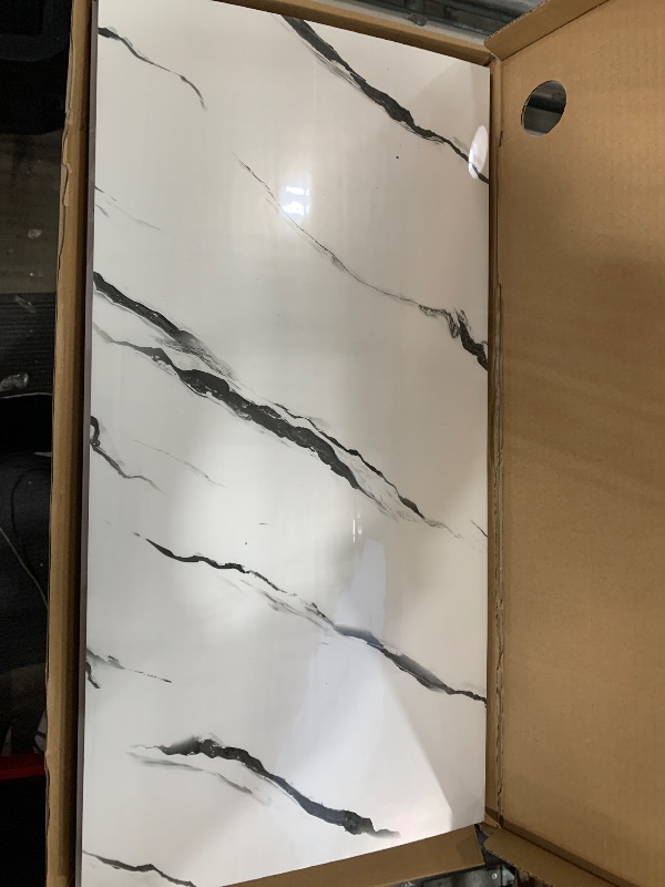 Photo 1 of 10pcs 23.6"x11.8" Marble Peel and Stick Waterproof Wall Panels (19.4 Sq. Ft. Coverage) - Heat-Resistant Backsplash Tile, PVC Wall Panels for Kitchen, Bathrooms, Living Rooms, Bedrooms,Black and White