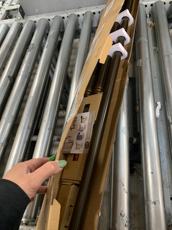 Photo 1 of Bay Window Curtain Rods, HOTOZON 1 Inch Heavy Duty Curtain Rods for Bay Windows 36-72 Inch(Center Rod), 20-36 Inch Side Rods for Windows, Antique Bronze, Decorative Drapery Rods with End Cap Finials