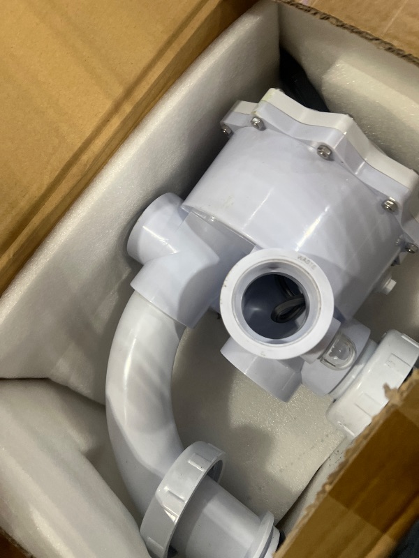 Photo 1 of *** SEE NOTES *** E-cowlboy 261055 Multiport Valve Replacement for Triton and Quad Pool and Spa Side Mound D.E. and Sand Filters 2 Inch Threaded 7 1/2 Inch Centerline Rebuild Kit (White)