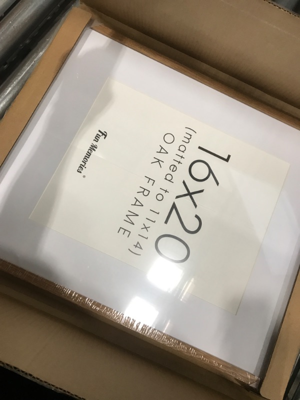 Photo 1 of 16x20 Picture Frame, 16 x 20 Solid Oak Wood Frame, Tempered Glass, 16x20 Picture Frame with Mat for 11x14, 16 by 20 Frame for Wall, 16x20 Wood Frames, 16x20 Matted Poster Frame, Natural Oak Color