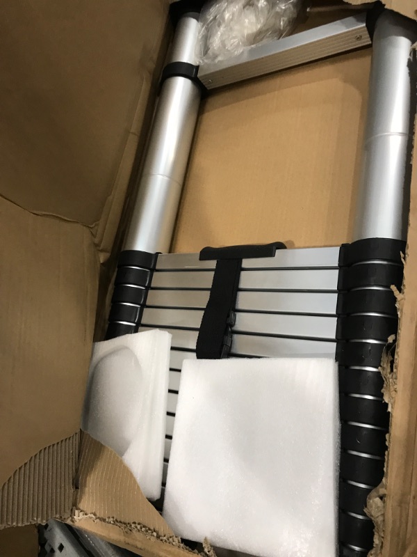 Photo 1 of (used item)Telescoping Ladder,16.5 FT Aluminum Extension Ladder with 2 Replacement of Non-Slip Rubber Cover