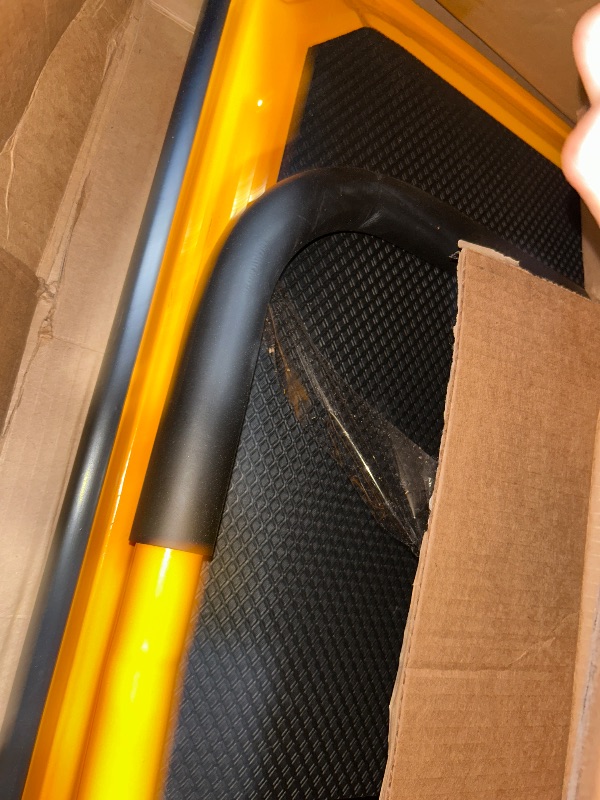 Photo 1 of ***MISSING HARDWARE***Push Cart Dolly by Wellmax, Moving Platform Hand Truck, Foldable for Easy Storage and 360 Degree Swivel Wheels with 660lb Weight Capacity, Yellow Color