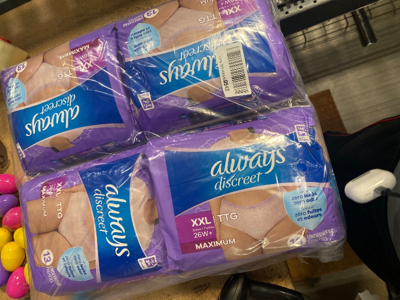 Photo 1 of Always Discreet Adult Incontinence Underwear for Women and Postpartum Underwear (4 pack)