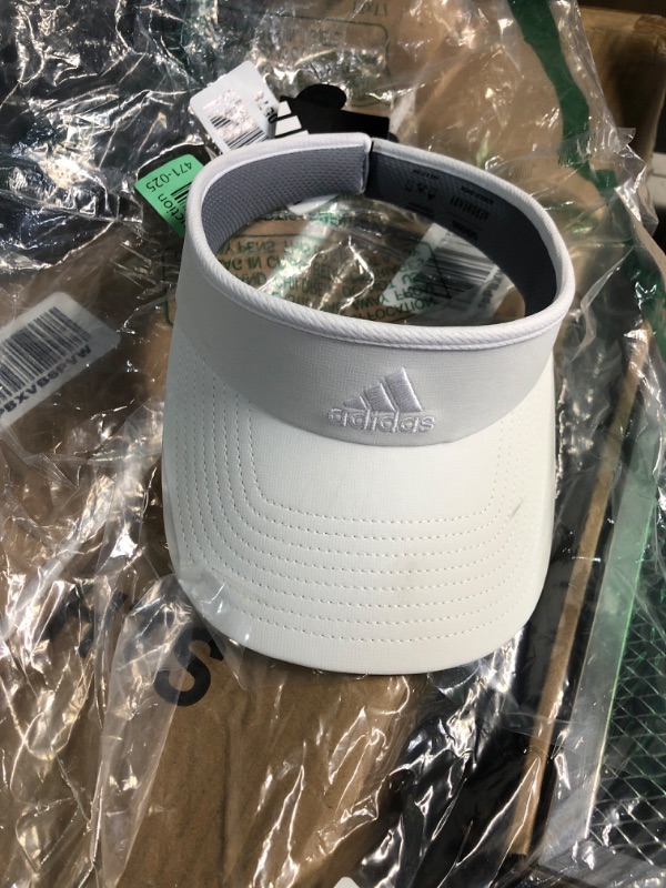 Photo 1 of adidas Women's Match Visor, Lightweight Breathable Sport Athletic Adjustable fit Sun hat, White/White/1.0, One Size SMALL