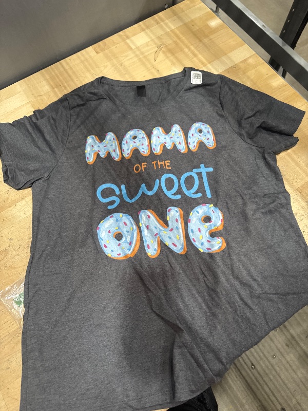 Photo 1 of  GREY Mama of The Sweet One Donut Boy 1st Birthday Party Mom Mommy T-Shirt 1X