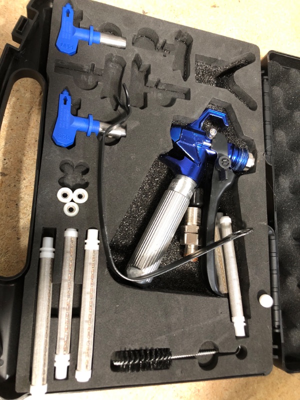 Photo 1 of 3600 PSI High Airless Paint Sprayer Gun, with 1 Tip Guard 5 Spray Tips and 5 Airless Paint Spray Gun Filter (211,313,415,517,623)