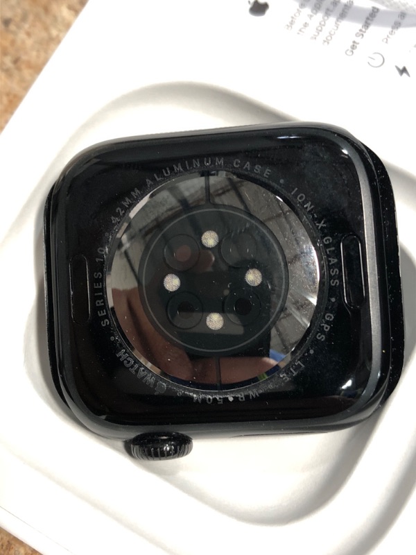 Photo 1 of Apple Watch Series 10 [GPS + Cellular 42mm case] Smartwatch with Jet Black Aluminium Case with Ink Sport Loop. Fitness Tracker, ECG App, Always-On Retina Display, Carbon Neutral