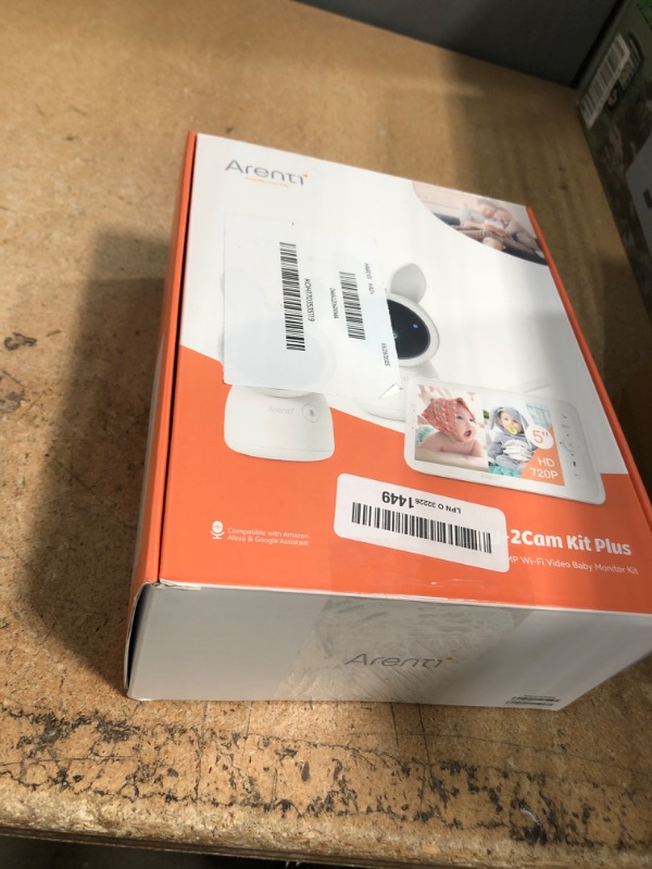 Photo 1 of ARENTI Split-Screen Baby Monitor 2 Cameras, Audio Monitor with Two 2K UHD WiFi Cameras,720P 5" Color Display,Night Vision,Cry Detection,Motion Detection,Temp&Humidity Sensor,Two Way Talk,App Control