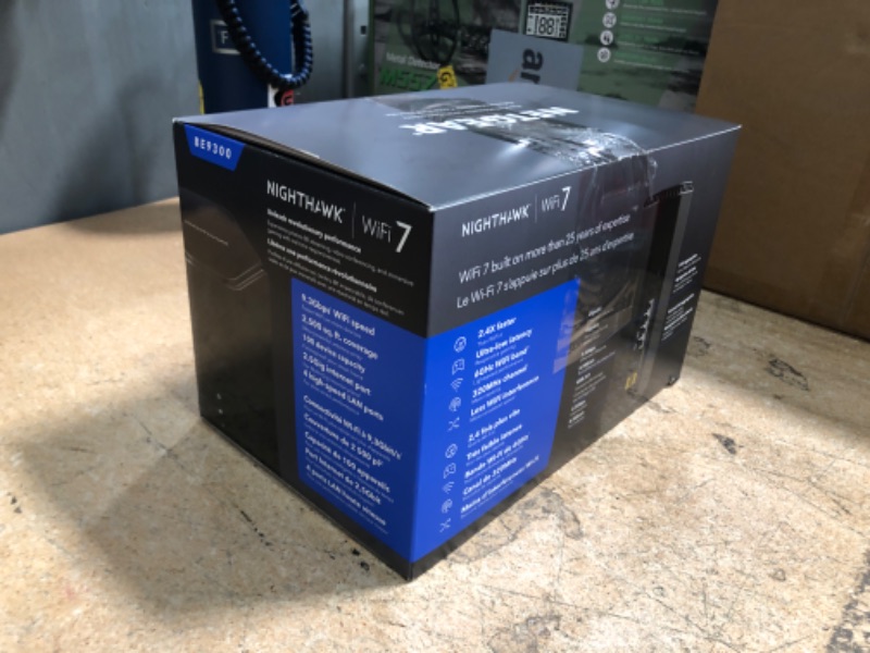 Photo 1 of NETGEAR Nighthawk WiFi 7 Router (BE9300) – Security Features, 9.3Gbps Wireless Speed, 2.5 Gigabit Internet Port, Tri-Band Gaming Router, Covers 2,500 sq. ft., 100 Devices, Built-in VPN, USB 3.0