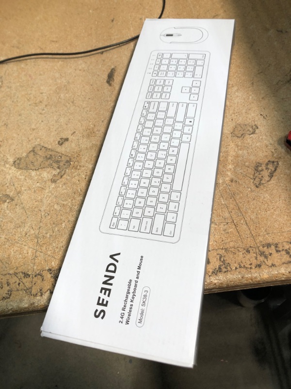 Photo 1 of seenda Rechargeable Wireless Keyboard Mouse Combo Full Size Cordless Keyboard & Mouse Sets with Build-in Lithium Battery Ultra Thin Quiet Keyboard Mice (Rose Gold & Black)