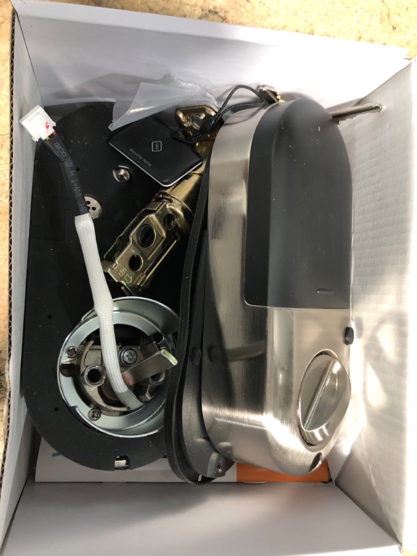 Photo 1 of loose hardware/ may be missing hardware*
Veise Smart Lock, Fingerprint Door Lock, 7-in-1 Keyless Entry Door Lock with App Control, Electronic Touchscreen Keypad, Smart Deadbolt, Biometric Smart Locks for Front Door, Satin Nickel