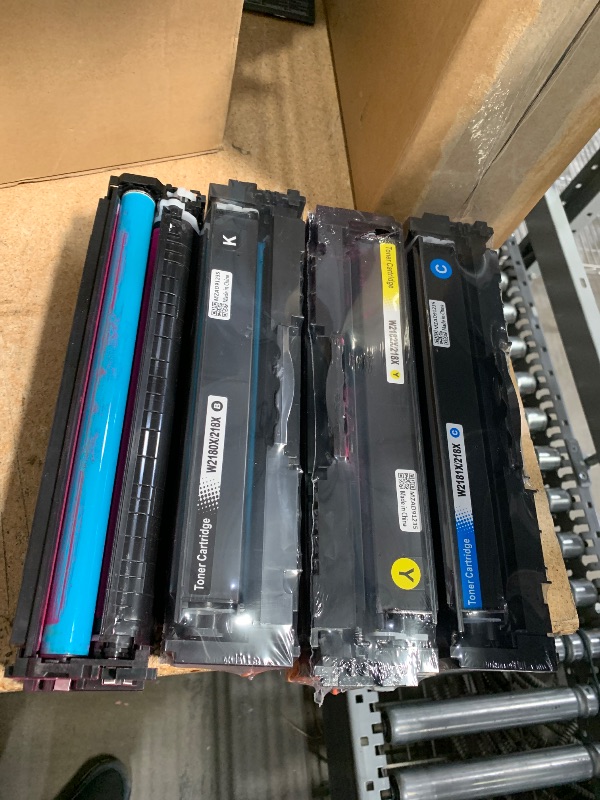 Photo 1 of 1 used*
218X Toner Cartridge (No Chip) Replacement for HP 218X 218A Works with HP Color Laserjet Pro 3201DW MFP 3301FDW 3301SDW Printer (4 Pack, B/C/Y/M)