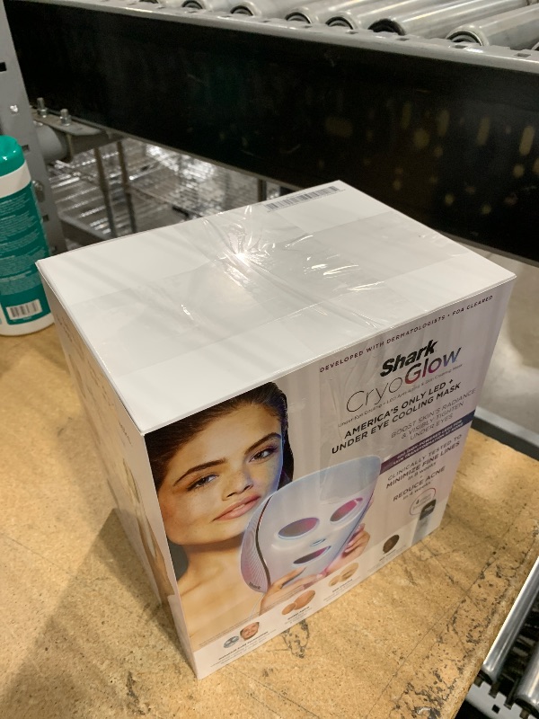 Photo 1 of Shark CryoGlow LED Face Mask (FSA/HSA Eligible*) with Under-Eye Cooling, Anti-Ageing & Blemish Repair, Red & Blue LED, Infrared Light Therapy, USB-C, Remote Control, Storage Bag, Blue Frost, FW312