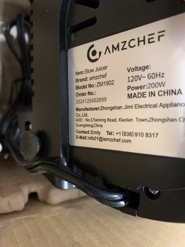 Photo 1 of AMZCHEF Cold Press Juicer, Juicers Machines - 5.2" Large Feed Chute for Whole Fruits & Vegetables, Stainless Steel Slow Masticating Juice Easy to Clean, Large Auger, Triple Strainers, Silver