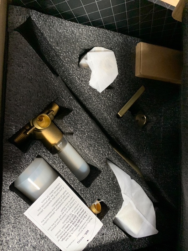 Photo 1 of ***PARTS ONLY***ESNBIA Rain Shower System, Rainfall Shower Heads with Handheld Spray Combo Set, Wall Mounted Shower Faucet Set with Valve, Brushed Gold