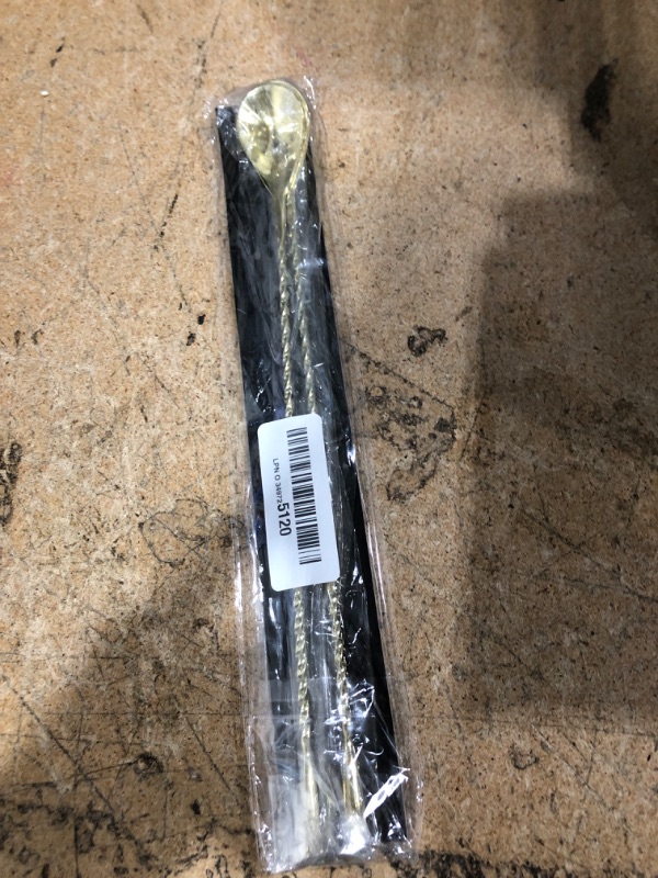 Photo 1 of 2 Pcs 12 Inches Bar Spoon, Long Handle Mixing Stirrers for Drink, Briout Stainless Steel Bar Cocktail Shaker Spoon, Gold