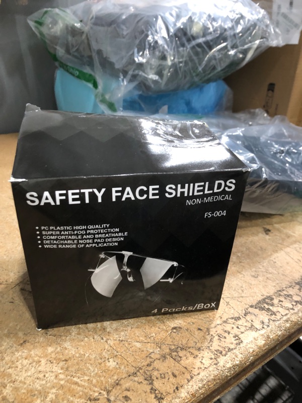 Photo 1 of 4 Pack Face Shield with Glasses, Face Mask Shield Anti-Fog Clear Ultra Clear Reusable Protective Plastic Face Shield Mask Droplet Splash Guard for Women Men Kids