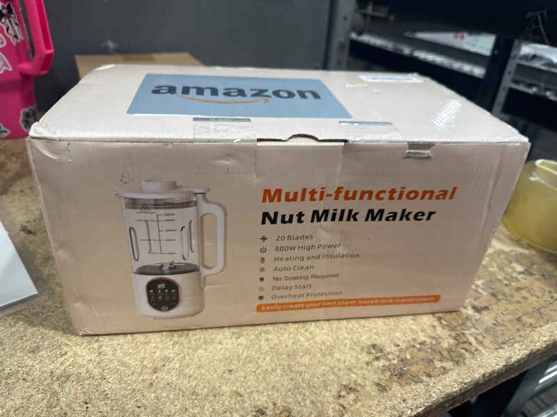 Photo 1 of 50oz Nut Milk Maker Machine, 10 in 1 Automatic Plant Based Milk Maker for Homemade Oat, Coconut, Chowder, Juice, Soy Milk with 20 Blades,Delay Start, Boil Water, Keep Warm & Auto Clean