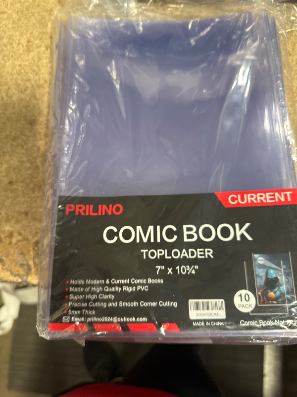 Photo 1 of 10ct Current Comic Book Toploaders - Modern Comic Book Top loaders, Crystal Clear Regular Comic Book Topload, Premium PVC Comic Book Holder, Crystal Clear Protection for Display, Storage, Collection