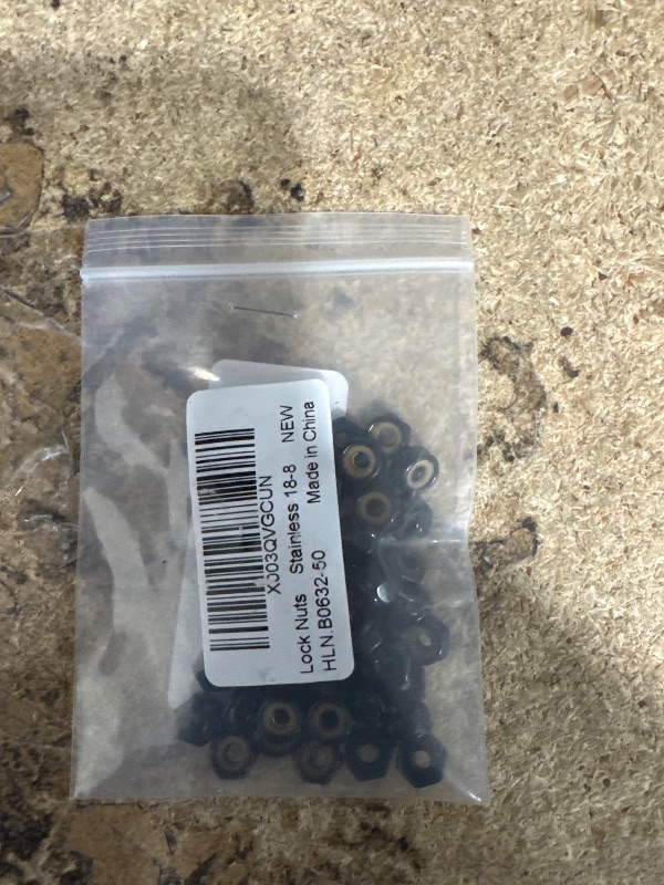 Photo 1 of #6-32 Nylon Insert Hex Lock Nuts Locknuts, 304 Stainless Steel 18-8, Black Oxide, 50 PCS