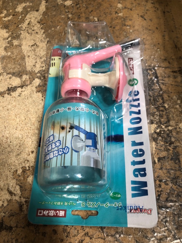 Photo 1 of Andiker Dog Water Bottle for Crate, No-drip 350ml Dog Water Dispenser Adjustable and Detachable Installed on The Kennel Cage Water Bottle for Dogs and Puppy Drinking Water (Pink)