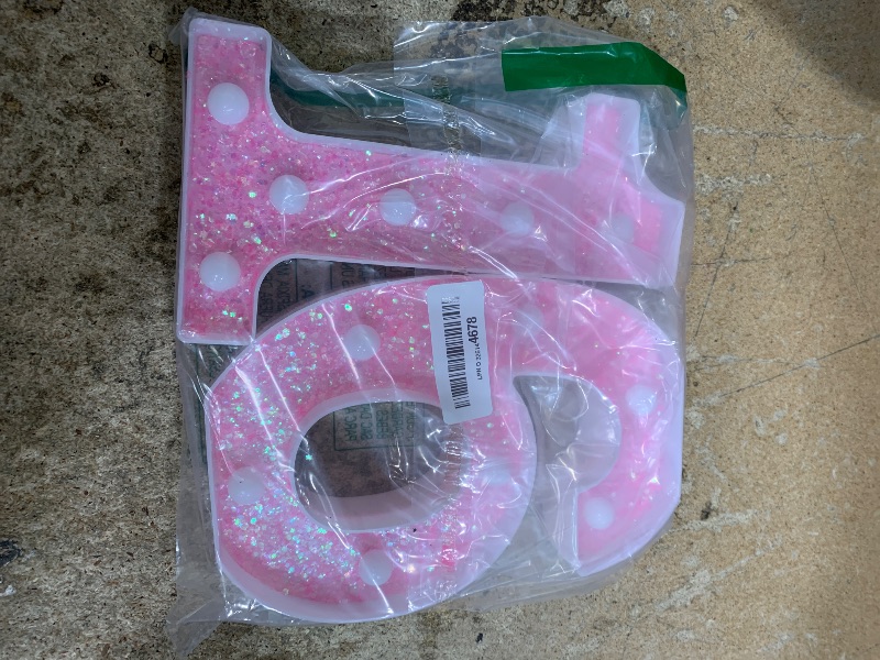 Photo 1 of Pooqla Marquee Numbers Lights for Her, light up Numbers Battery Powered, Glitter Lighted Numbers for Birthday Party, Shiny LED Numbers for Party for Girls 16th Birthday Decoration, Pink Number 16