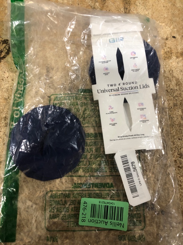 Photo 1 of GIR: Get It Right Silicone Suction Lids, 5-Piece Set, Navy - Microwave Splatter Cover for Pots, Pans, Bowls, Cups, Mugs - Heat Resistant to 425°F, Dishwasher Safe - Fridge & Freezer Safe - 5 Lids