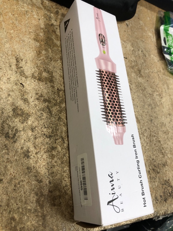 Photo 1 of Aima Beauty Hair Curling Iron Brush, 1.5"/40mm Ceramic Hot Brush, Ion Hair Care Thermal Brush for Root Volume Quickly, Heated Curling Brush Create Loose Curls, Dual Voltage & 60Mins Auto-Off, Pink