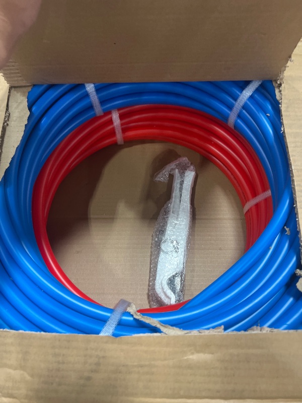 Photo 1 of Pex  1/2 Inch 100ft 2 Rolls PEX Tubing EVOH Pex-B Pipe Non Oxygen Barrier Durable Leakage-Proof Flexible for Residential Water Lines in Homes pex Radiant Heat Tubing(Red+Blue)