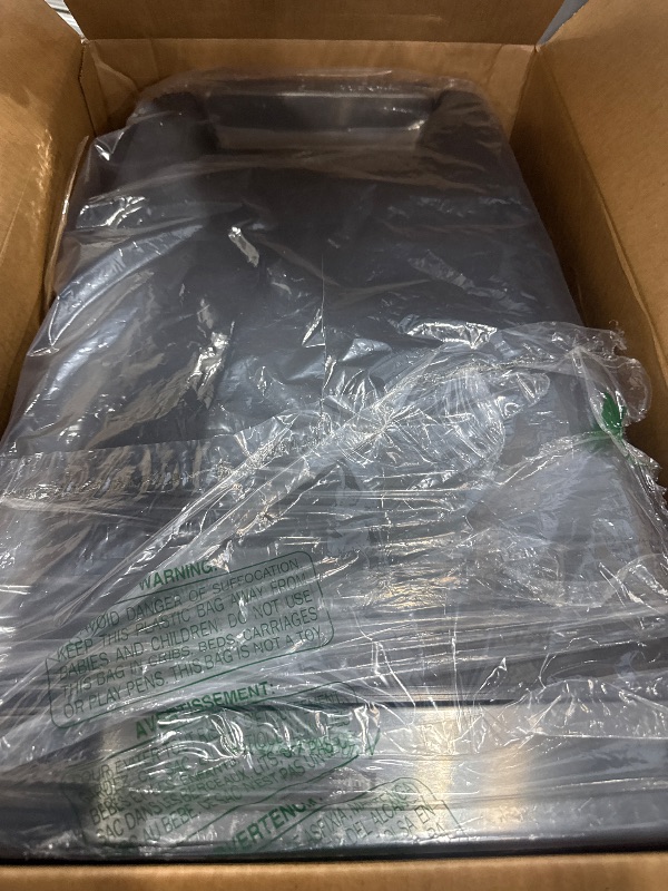Photo 1 of (read clerk commnts)  Rubbermaid Premier Series III Step-On Trash Can for Home and Kitchen, with Stainless Steel Rim, 13 Gallon, Charcoal, for Home/Kitchen/Hotel/Lobby/Office