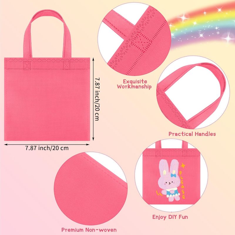 Photo 1 of Aneco 30 Pack Reusable Non-woven Party Favor Bag 8×8 Inch Tote Bags Bulk with Handles Rainbow Goodies Gift Bags for Birthday Wedding Party (10 Colors)