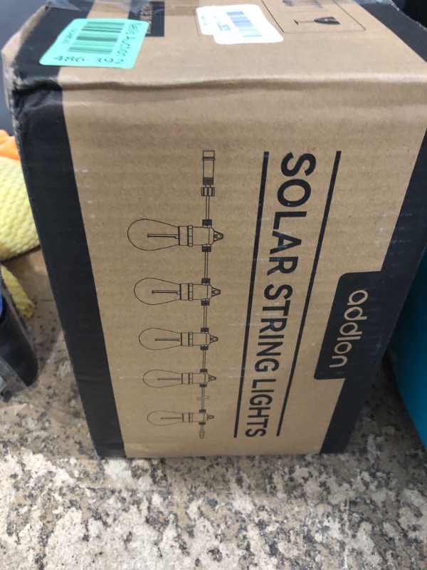 Photo 1 of addlon 54(48+6) FT Solar String Lights Outdoor Waterproof with USB Port & Remote Control Solar Patio Lights Last for 20+Hrs Dimmable Solar Power LED 26 Bulbs Hanging for Porch Garden Market Bistro
