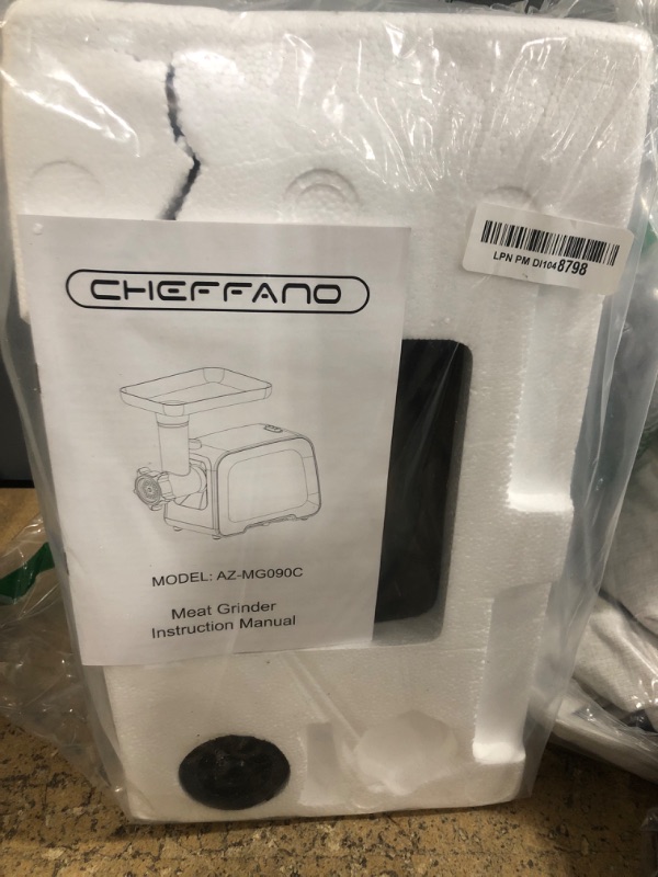 Photo 1 of CHEFFANO Life Electric Meat Grinder, Sausage Stuffer Maker With 2 Blades, 3 Plates, Sausage Tube & Kubbe Kit, [2000W Max] Meat Mincer Heavy Duty for Home Use, Stainless Steel & Black