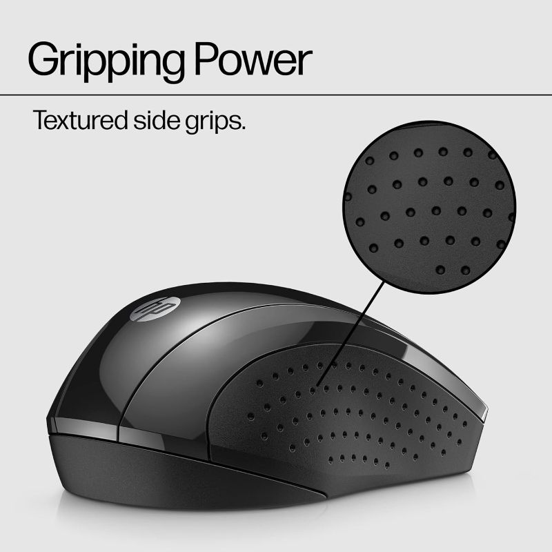 Photo 1 of HP X3000 G3 Wireless Mouse - Black, 15-Month Battery, Side Grips for Control, Travel-Friendly, Blue LED, Powerful 1600 DPI Optical Sensor, Compatible with Wins PC/Laptop, Mac, Chromebook (683N7AA)
