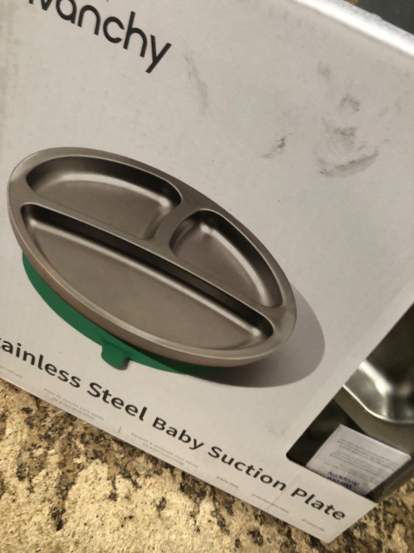 Photo 1 of Ahimsa Stainless Steel Kids Plates - Divided Toddler Plates, Pediatrician Designed, Non Toxic Toddler Plate, BPA Free & Dishwasher Safe (Single)