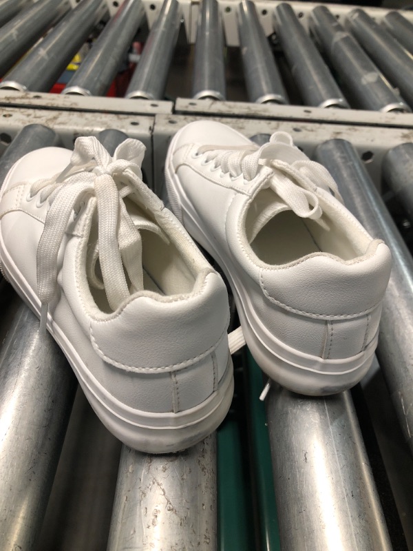 Photo 1 of **DIRTY** SERNIAL Women's White Tennis Shoes PU Leather Sneakers Casual Walking Shoes for Women(White,US6)