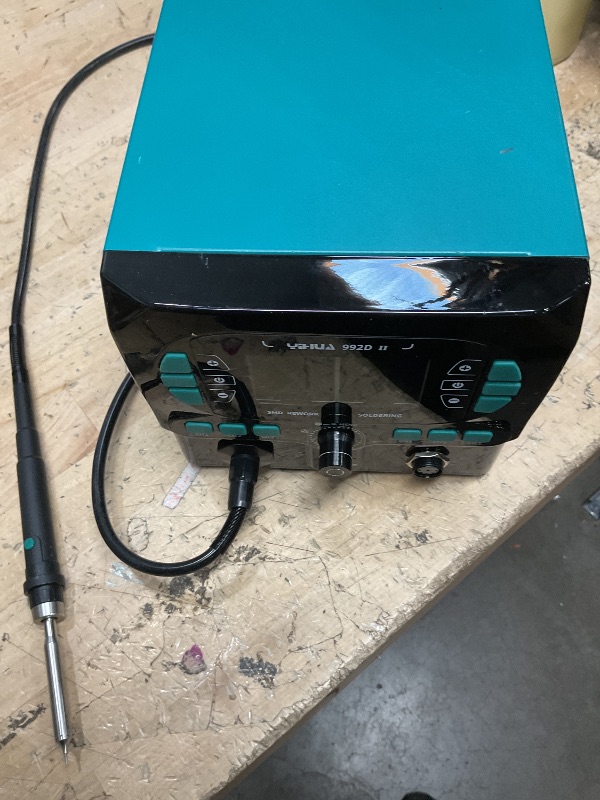 Photo 1 of **MISSING ALL EXTRA PARTS SHOWN IN STOCK PHOTO**
YIHUA 992D-II 2-IN-1 Precision Soldering Kit with Hot Air Pencil and C210 Soldering Iron, Precision Soldering Station with Dynamic LCD Display, Low-Wear...
