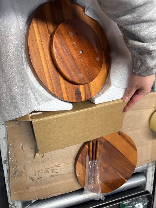 Photo 1 of AIDEA 10" Acacia Wood Lazy Susan Organizer, 2-Tier Lazy Susan Turntable for Cabinet Kitchen Pantry, 360 Degree Turntable for Countertop Cabinets or Dining Table