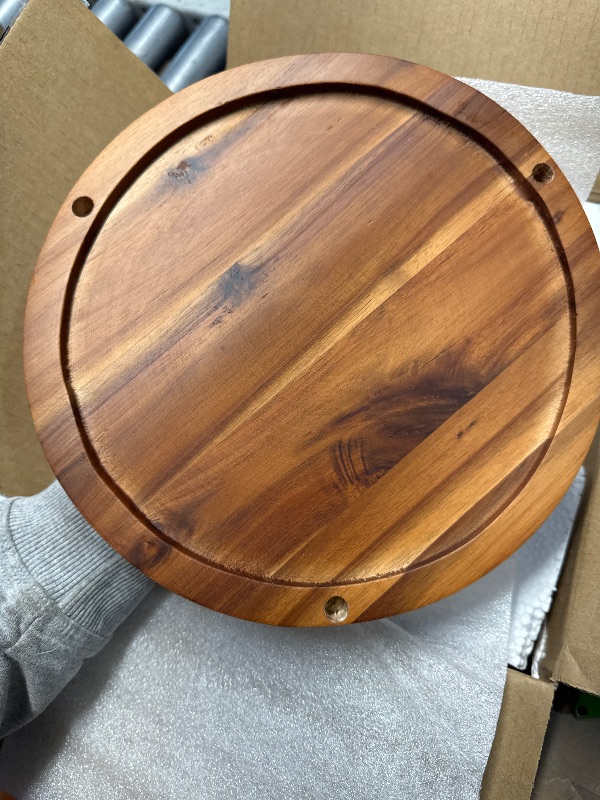 Photo 1 of AIDEA 10" Acacia Wood Lazy Susan Organizer, 2-Tier Lazy Susan Turntable for Cabinet Kitchen Pantry, 360 Degree Turntable for Countertop Cabinets or Dining Table