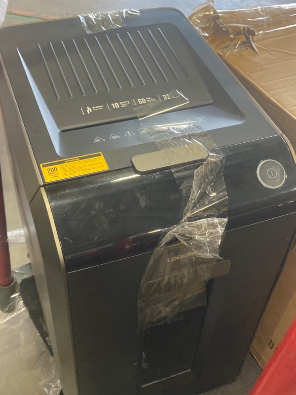 Photo 5 of ** PARTS ONLY DOES NOT WORK ** Locksworth-200-sheet Micro-Cut Paper Shredder for Office, P-5 High Security Shredders for Home Office Heavy Duty, Document Shredder, Home Office Heavy Duty Shredder, 8.5 Gallon Capacity