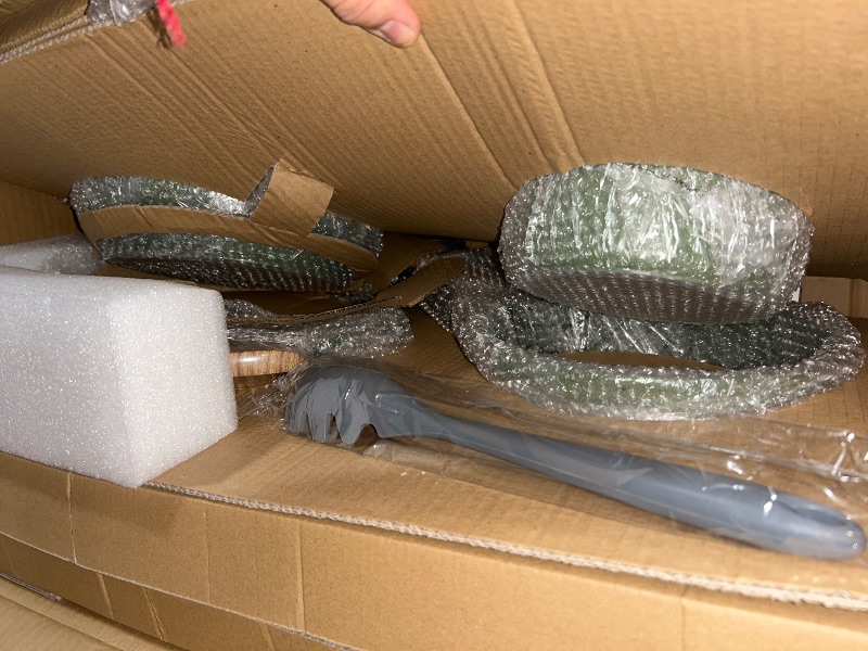 Photo 1 of Kitchen Academy Pots and Pans Set Nonstick, 30 Pieces Induction Kitchen Cookware Set, Green Granite Coating Cooking Pans Set