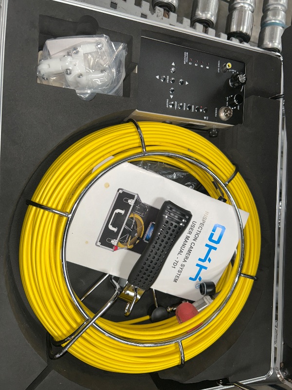 Photo 1 of ***Parts Only***Okk Sewer Camera, Pipe Inspection Camera with Built-in 512Hz Sonde, Self Leveling Function, DVR Recorder, 165ft/50M IP68 Industrial Pipeline Drain Endoscope with 7" LCD Color Monitor 16GB SD Card