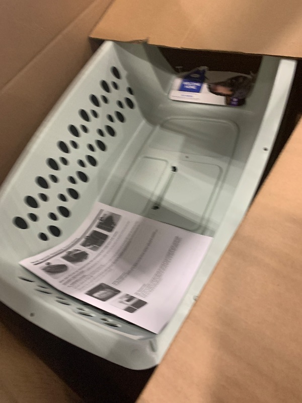 Photo 1 of **color is diff from stock photo** Petmate Pet Porter Fashion Dog Kennel - Crate for Pets 15-20 lbs - Airline Approved Pet Carrier - Durable Plastic Shell - For Home and Travel - Made in USA - 24 Inches - Pale Aqua and Black