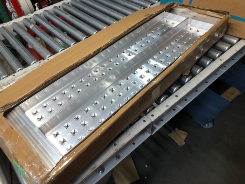 Photo 1 of Aluminum Shed Ramps 39x12inch, gardhom 2PC Riding Mower Ramps 1500lbs Capacity for Curb Steps Stairs Dirt Bike Motorcycle Lawn Mower Snow Blower Loading Ramps